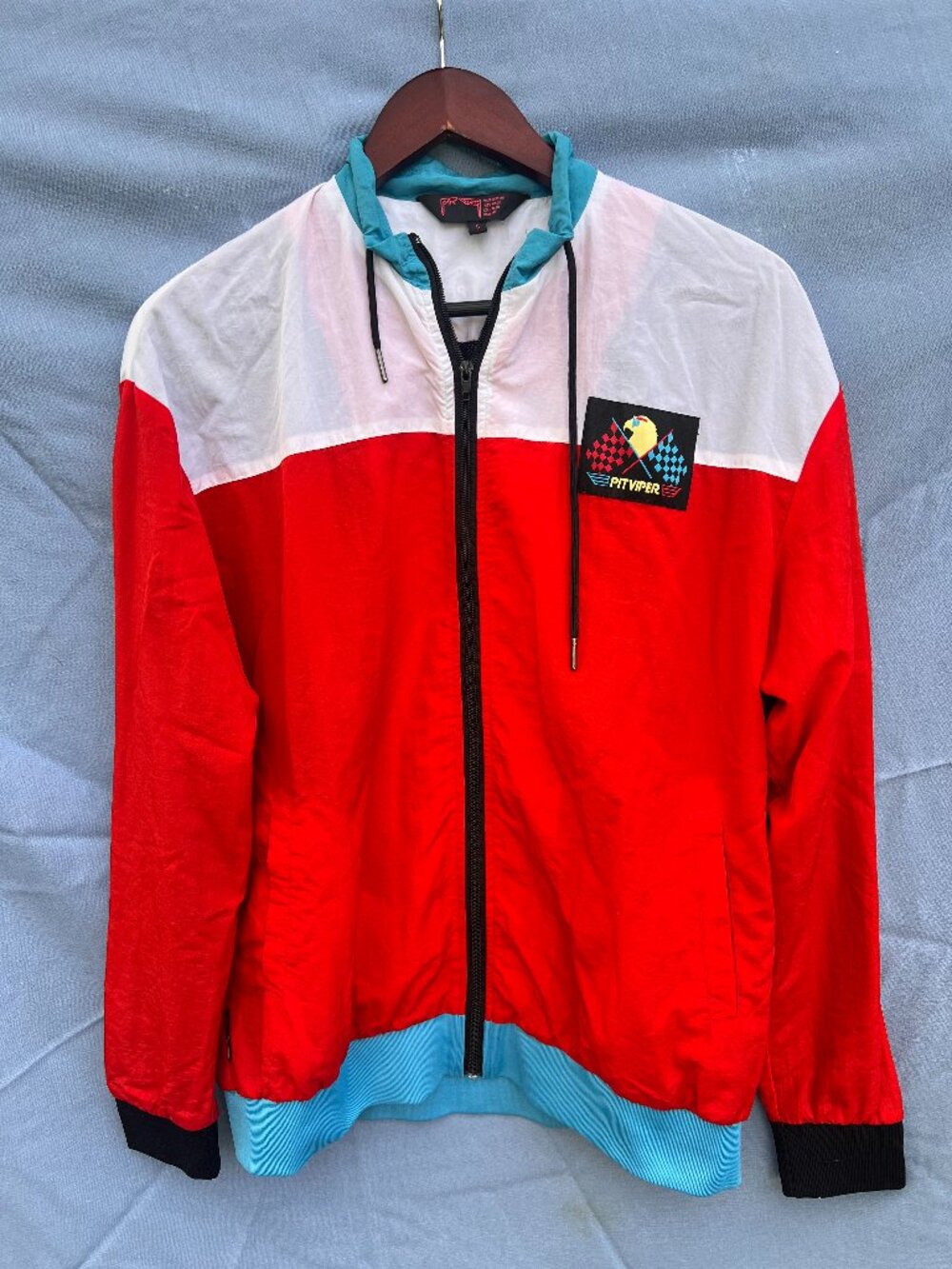 PitViper Jacket Red White Blue Nylon Windbreaker Bomber Retro 80's - Small